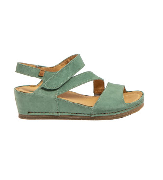 El Naturalista Leather Sandals N5852 Picual greenish blue -Height wedge 5cm