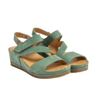 El Naturalista Leather Sandals N5852 Picual greenish blue -Height wedge 5cm