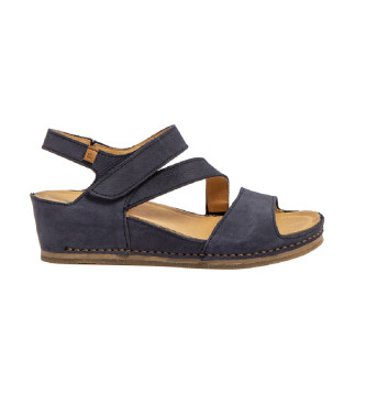 El Naturalista Leather Sandals N5852 Picual navy -Height wedge 5cm