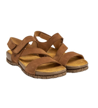 El Naturalista Brown leather sandals N5860
