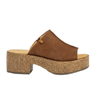 El Naturalista Leather sandals N5892 Pleasant Wood /Arbequina brown -Heel height: 6cm