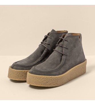 El Naturalista N5920 Silk Suede dark grey leather ankle boots