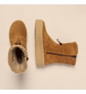 El Naturalista Skórzane buty za kostkę N5923 Dolmen brązowe -Wysokość obcasa 4,5cm