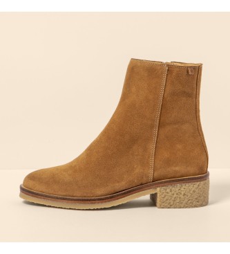 El Naturalista Leather ankle boots N5940 Silk Suede camel