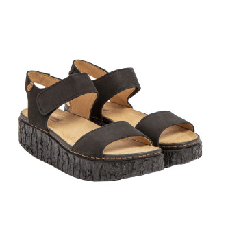 El Naturalista Leather Sandals N5970 Shinrin black -Wedge height 5cm