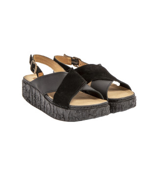 El Naturalista Leather Sandals N5972 Shinrin black -Heel height 5cm