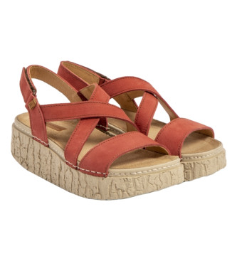 El Naturalista Leather sandals N5973 Pleasant Shinrin orange -heel height: 5cm