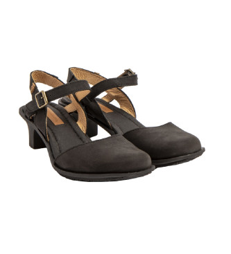 El Naturalista Leather Sandals N5990 Igusa black -Height wedge 5cm
