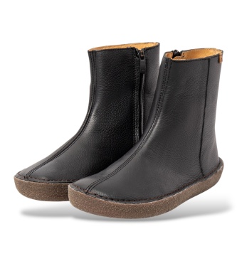 El Naturalista Tami Black Leather Ankle Boots N6063