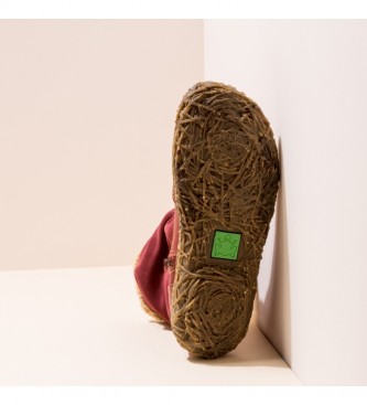 El Naturalista N758 Wiśniowe skórzane buty za kostkę Nido