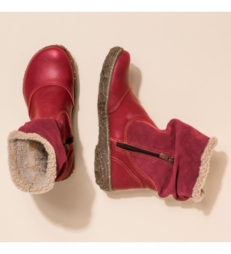 El Naturalista N758 Nido cherry leather ankle boots