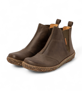 El Naturalista Arizona khaki leather ankle boots
