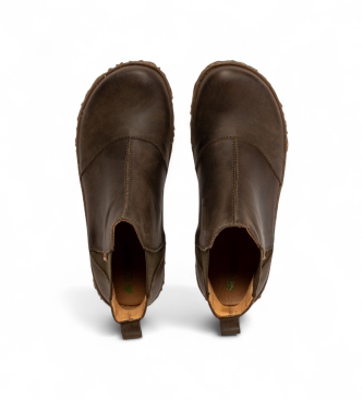 El Naturalista Arizona khaki leather ankle boots