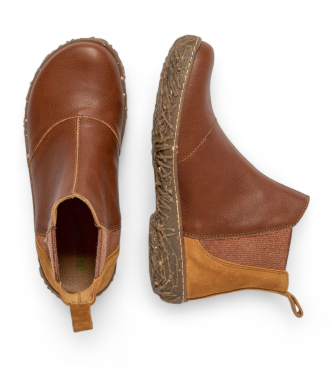El Naturalista Braune Lederstiefeletten N786