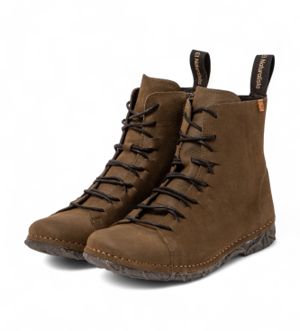El Naturalista Pleasant Forest brown leather ankle boots