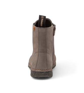 El Naturalista Pleasant Grey leather ankle boots