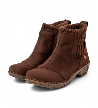 El Naturalista Pleasant brown leather ankle boots
