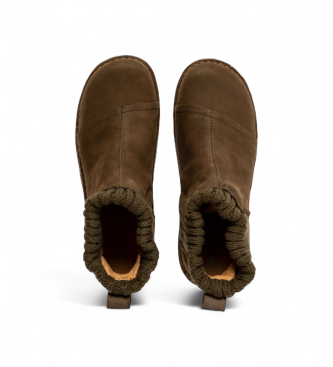El Naturalista Pleasant Forest green leather ankle boots