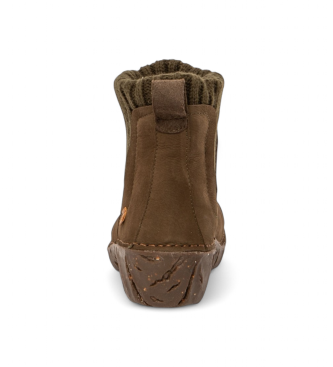 El Naturalista Pleasant Forest green leather ankle boots