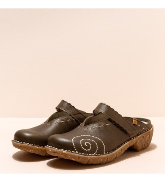 El Naturalista Leather Clogs Ng96 Yggdrasil brown -Heel height 4,5cm