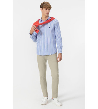 elPulpo Camicia in popeline Oxford blu