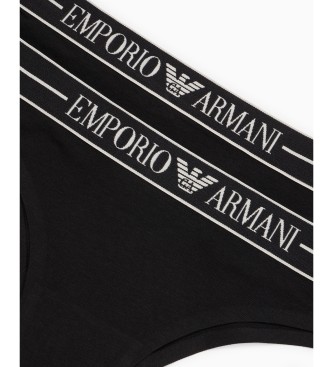 Emporio Armani Set di 2 mutandine brasiliane in cotone per tutti i giorni, nere