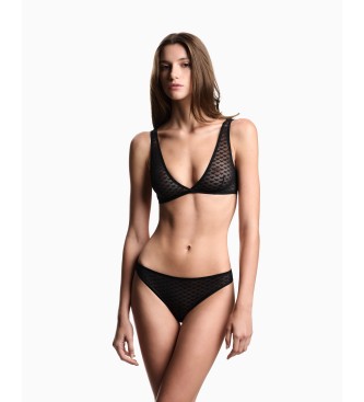 Emporio Armani Set di 2 perizomi neri con motivo Eagle