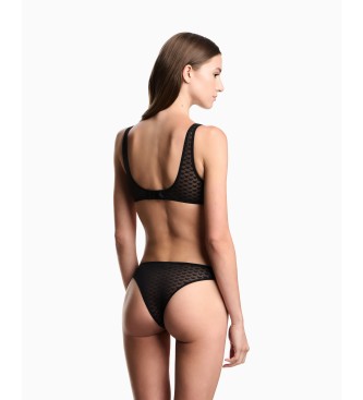 Emporio Armani Set di 2 perizomi neri con motivo Eagle