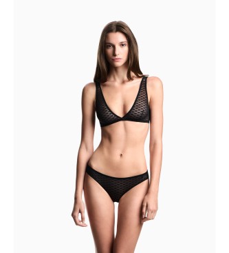 Emporio Armani Set di 2 mutandine nere All Over Eagle Mesh