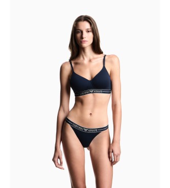 Emporio Armani Set di 2 perizomi blu navy semplici