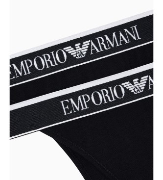 Emporio Armani Set di 2 infradito neri Iconic Logoband