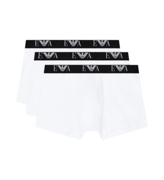 Emporio Armani Lot de trois boxers avec logo blanc