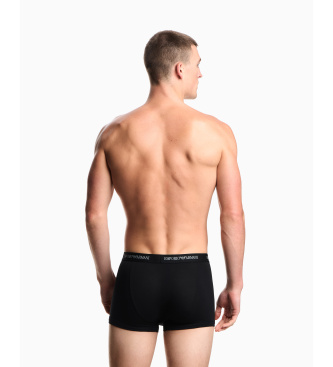 Emporio Armani Set of 3 Essential black cotton elastic knit Boxers