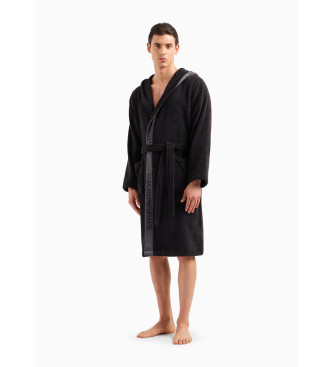 Emporio Armani Plain black bathrobe