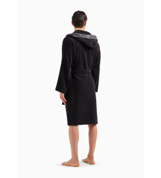 Emporio Armani Plain black bathrobe