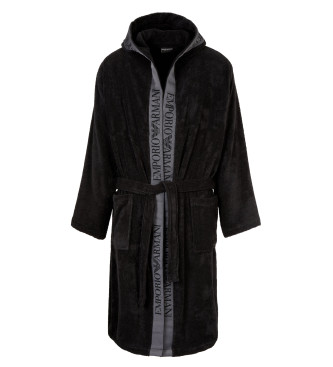 Emporio Armani Plain black bathrobe