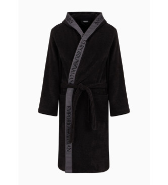 Emporio Armani Plain black bathrobe