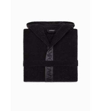 Emporio Armani Plain black bathrobe