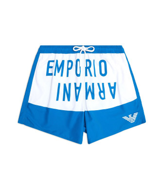 Emporio Armani Zweifarbiger blauer Badeanzug