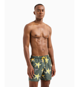 Emporio Armani Costume da bagno verde Sea Animals ASV