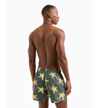 Emporio Armani Costume da bagno verde Sea Animals ASV