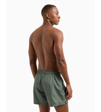 Emporio Armani Short bicolore ray maillot de bain  vert