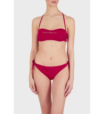 Emporio Armani Brazilian bikini Studs lycra red