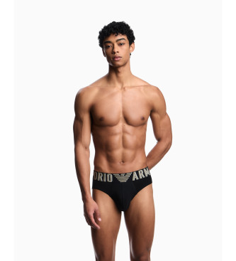 Emporio Armani Calzoncillo slip de algodn orgnico con megalogotipo ASV negro