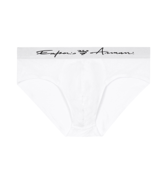Emporio Armani Kratke hlače iz mehkega modala bele barve