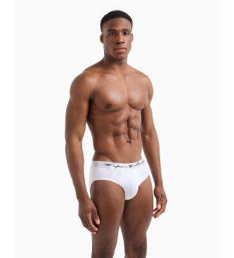 Emporio Armani Kratke hlače iz mehkega modala bele barve