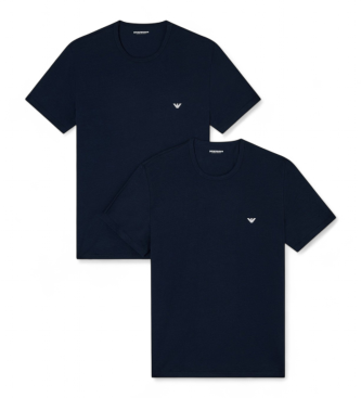Emporio Armani Set om 2 undertr�jor med rund hals i marinbl� f�rg