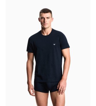 Emporio Armani Set om 2 undertr�jor med rund hals i marinbl� f�rg