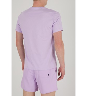 Emporio Armani T-shirt viola con toppa dell'Aquila