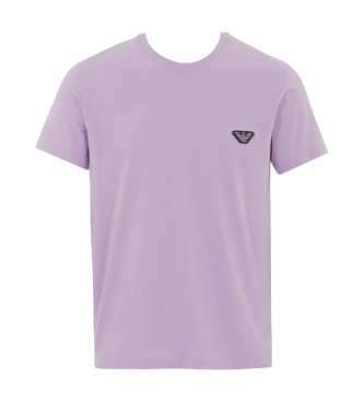 Emporio Armani T-shirt viola con toppa dell'Aquila